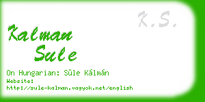 kalman sule business card